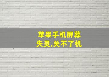 苹果手机屏幕失灵,关不了机