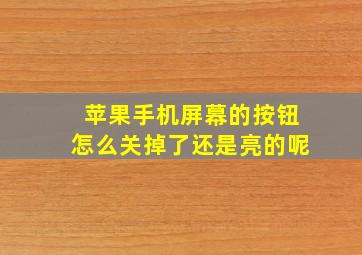 苹果手机屏幕的按钮怎么关掉了还是亮的呢