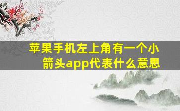 苹果手机左上角有一个小箭头app代表什么意思