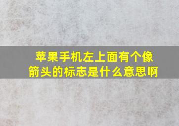 苹果手机左上面有个像箭头的标志是什么意思啊