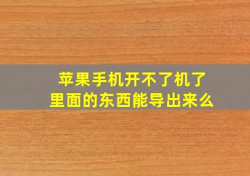 苹果手机开不了机了里面的东西能导出来么