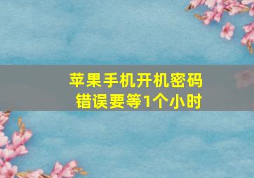 苹果手机开机密码错误要等1个小时