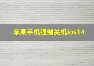 苹果手机强制关机ios14