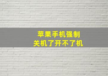 苹果手机强制关机了开不了机