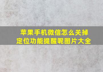 苹果手机微信怎么关掉定位功能提醒呢图片大全