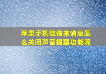 苹果手机微信来消息怎么关闭声音提醒功能呢