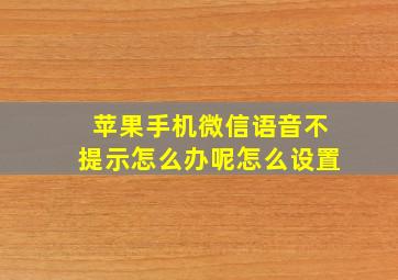 苹果手机微信语音不提示怎么办呢怎么设置