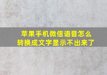 苹果手机微信语音怎么转换成文字显示不出来了