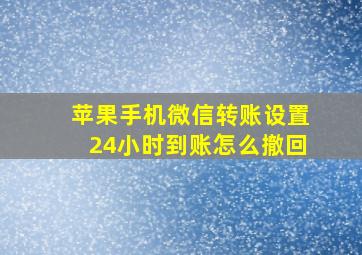 苹果手机微信转账设置24小时到账怎么撤回