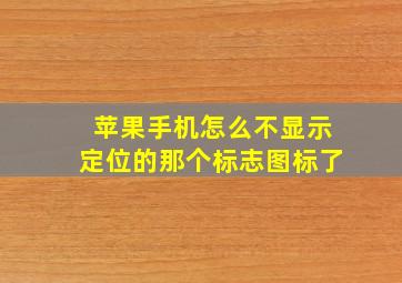 苹果手机怎么不显示定位的那个标志图标了