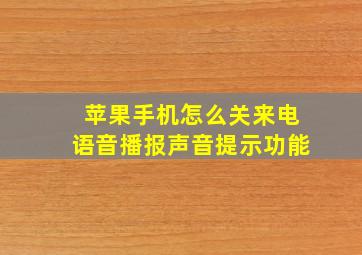 苹果手机怎么关来电语音播报声音提示功能