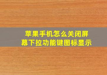 苹果手机怎么关闭屏幕下拉功能键图标显示