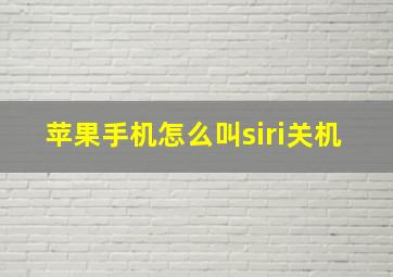 苹果手机怎么叫siri关机