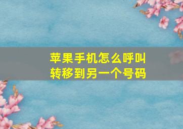 苹果手机怎么呼叫转移到另一个号码