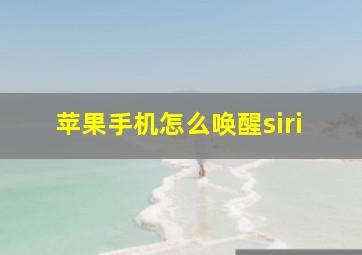 苹果手机怎么唤醒siri