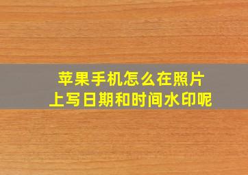 苹果手机怎么在照片上写日期和时间水印呢