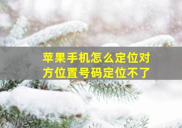 苹果手机怎么定位对方位置号码定位不了