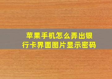 苹果手机怎么弄出银行卡界面图片显示密码