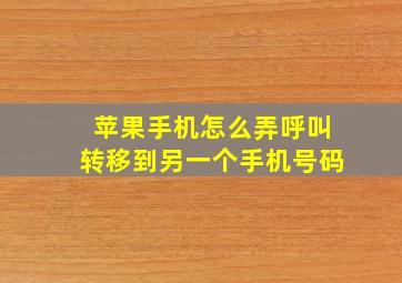 苹果手机怎么弄呼叫转移到另一个手机号码