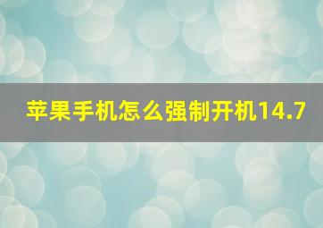 苹果手机怎么强制开机14.7