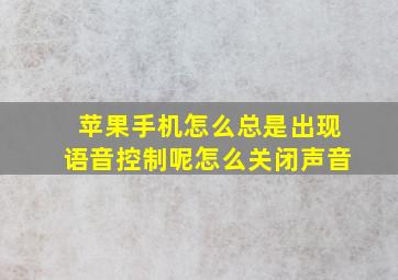 苹果手机怎么总是出现语音控制呢怎么关闭声音