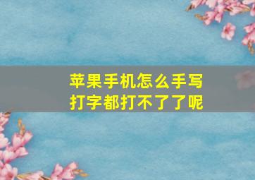 苹果手机怎么手写打字都打不了了呢