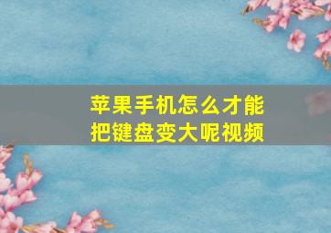 苹果手机怎么才能把键盘变大呢视频