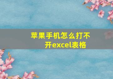 苹果手机怎么打不开excel表格