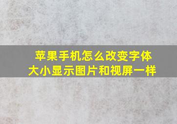 苹果手机怎么改变字体大小显示图片和视屏一样