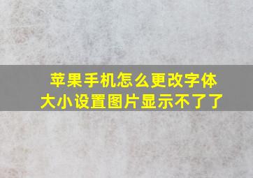 苹果手机怎么更改字体大小设置图片显示不了了