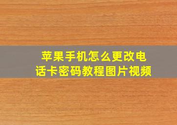 苹果手机怎么更改电话卡密码教程图片视频