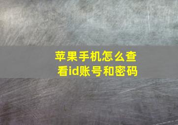 苹果手机怎么查看id账号和密码