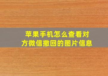 苹果手机怎么查看对方微信撤回的图片信息