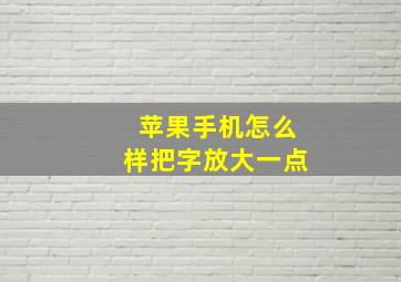 苹果手机怎么样把字放大一点