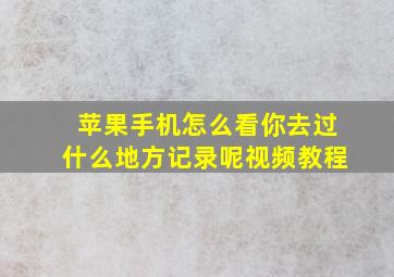 苹果手机怎么看你去过什么地方记录呢视频教程