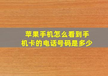 苹果手机怎么看到手机卡的电话号码是多少