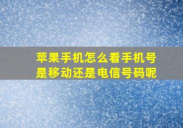 苹果手机怎么看手机号是移动还是电信号码呢