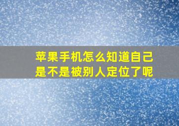 苹果手机怎么知道自己是不是被别人定位了呢