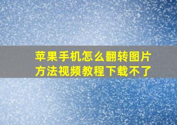 苹果手机怎么翻转图片方法视频教程下载不了