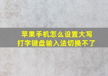 苹果手机怎么设置大写打字键盘输入法切换不了