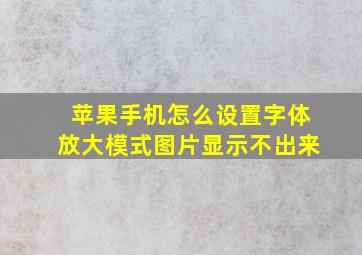 苹果手机怎么设置字体放大模式图片显示不出来