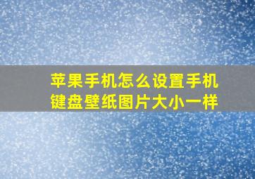 苹果手机怎么设置手机键盘壁纸图片大小一样