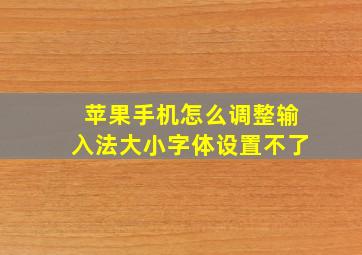 苹果手机怎么调整输入法大小字体设置不了