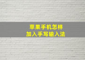 苹果手机怎样加入手写输入法