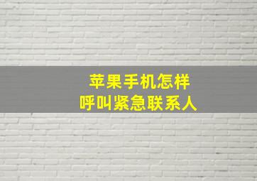 苹果手机怎样呼叫紧急联系人