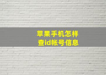 苹果手机怎样查id帐号信息