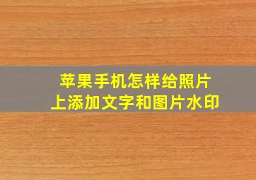 苹果手机怎样给照片上添加文字和图片水印