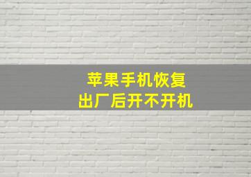 苹果手机恢复出厂后开不开机