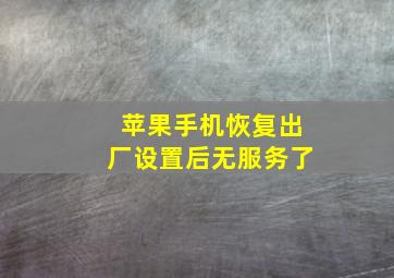 苹果手机恢复出厂设置后无服务了