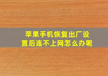 苹果手机恢复出厂设置后连不上网怎么办呢